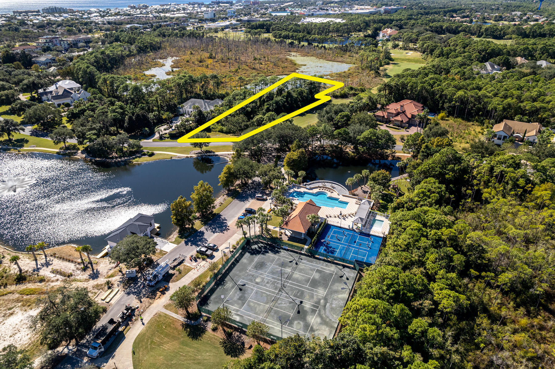 329 Regatta Bay Boulevard Destin, FL 32541 - Photo 17 of 25 an aerial view of a house with a lake view