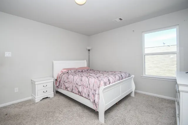 a bedroom with a bed and tv