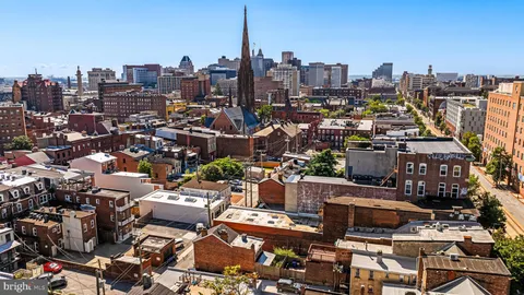 an aerial view of multiple house