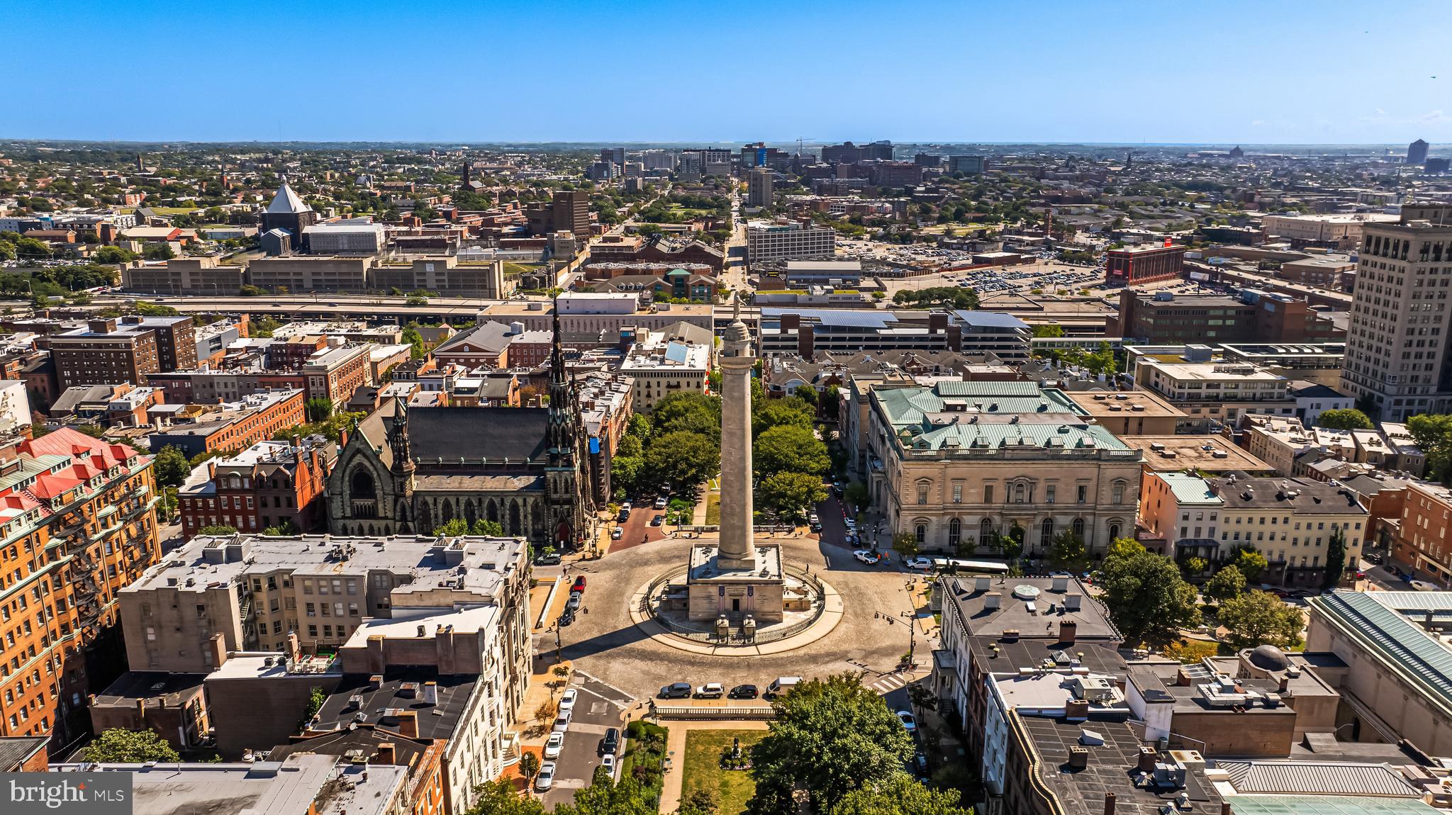 858 Tyson Street Baltimore, MD 21201 - Photo 18 of 20 an aerial view of a city with lots of residential buildings