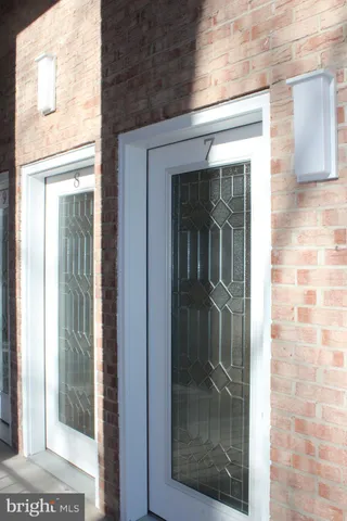 a view of a glass door with a glass door