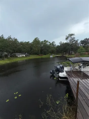 a view of a lake with outdoor space