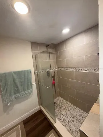 a bathroom with a shower