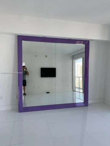 a view of a livingroom with a projector