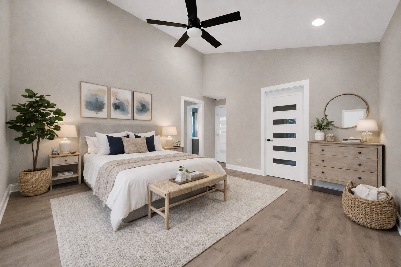 5901 West Erie Street Chicago, IL 60644 - Photo 20 of 38 a bedroom with a bed and a chandelier