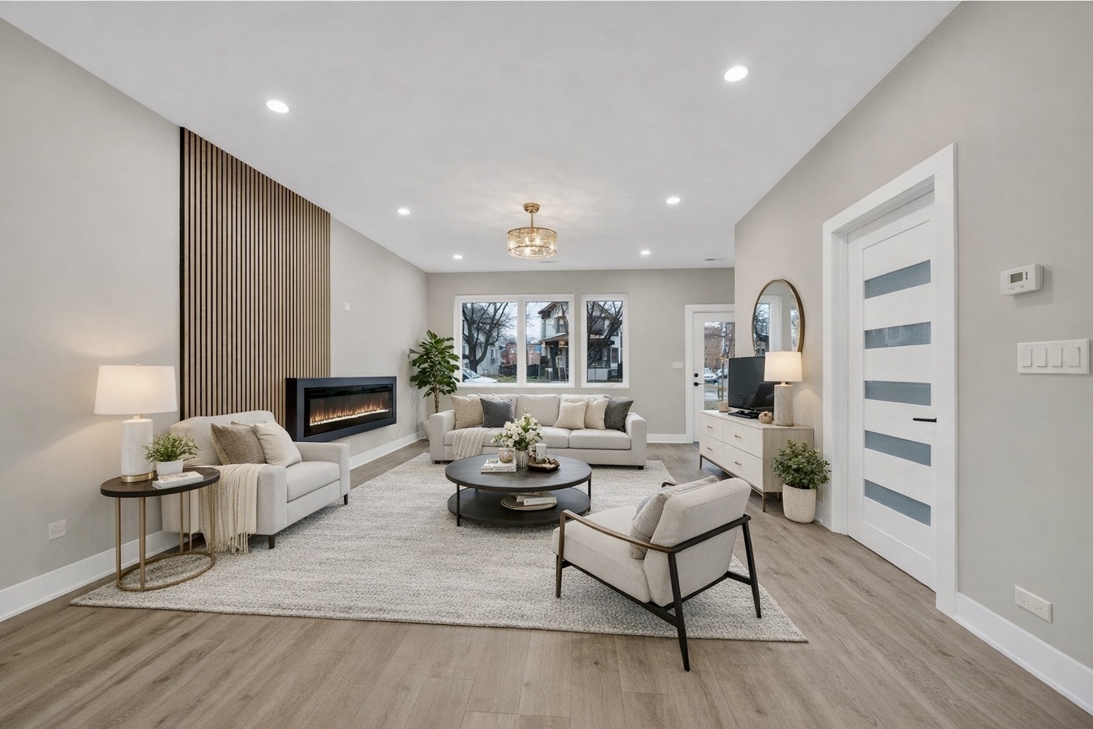 5901 West Erie Street Chicago, IL 60644 - Photo 5 of 38 a living room with furniture and a fireplace