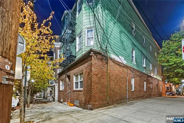 a backyard of a building