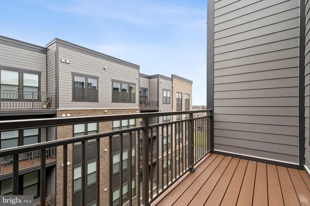 a view of a large from a balcony