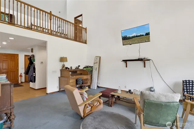 a living room with furniture