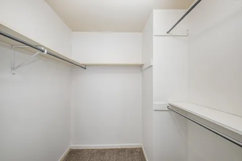 a view of small space with racks on the wall