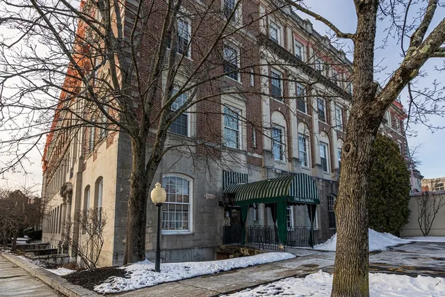 a front view of a building