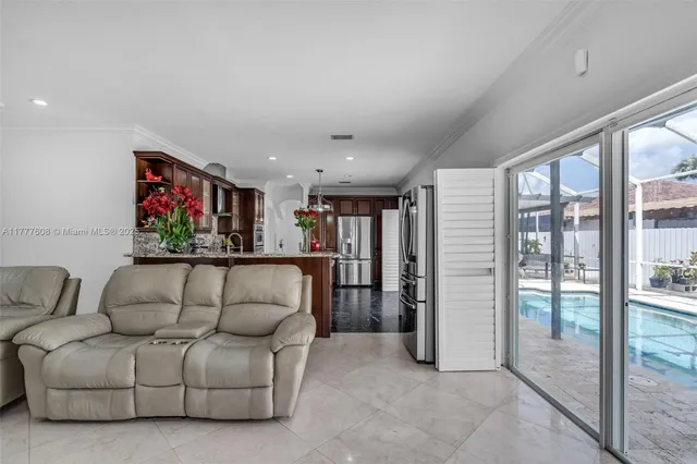 a living room with furniture