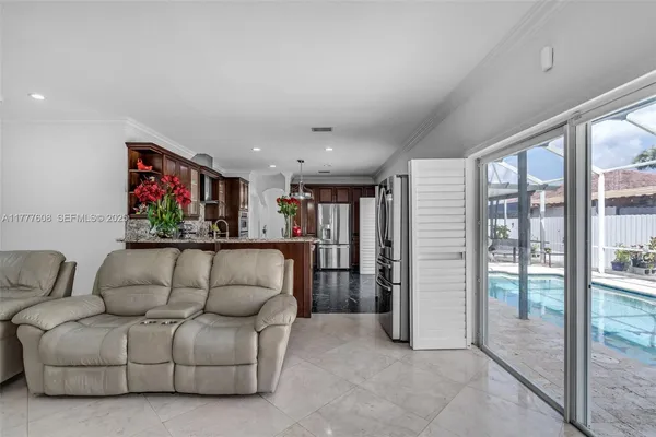a living room with furniture