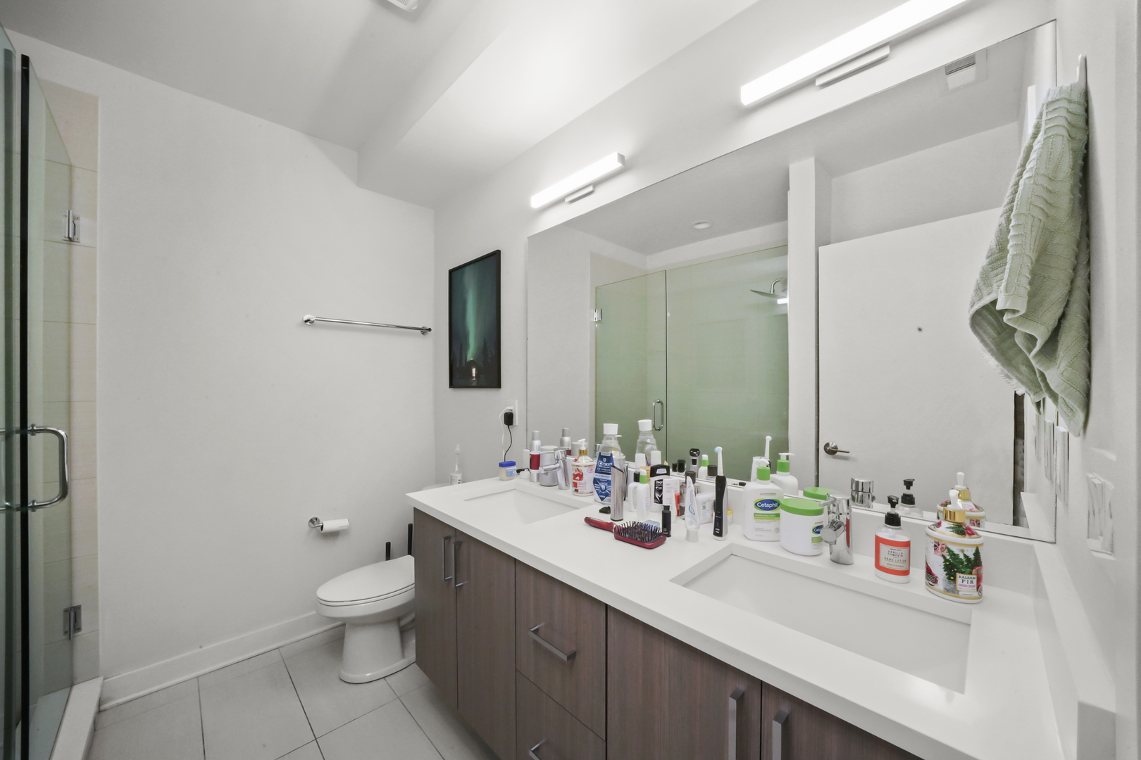 832 West Erie Street, Unit 4W Chicago, IL 60642 - Photo 6 of 8 a bathroom with a sink toilet and mirror