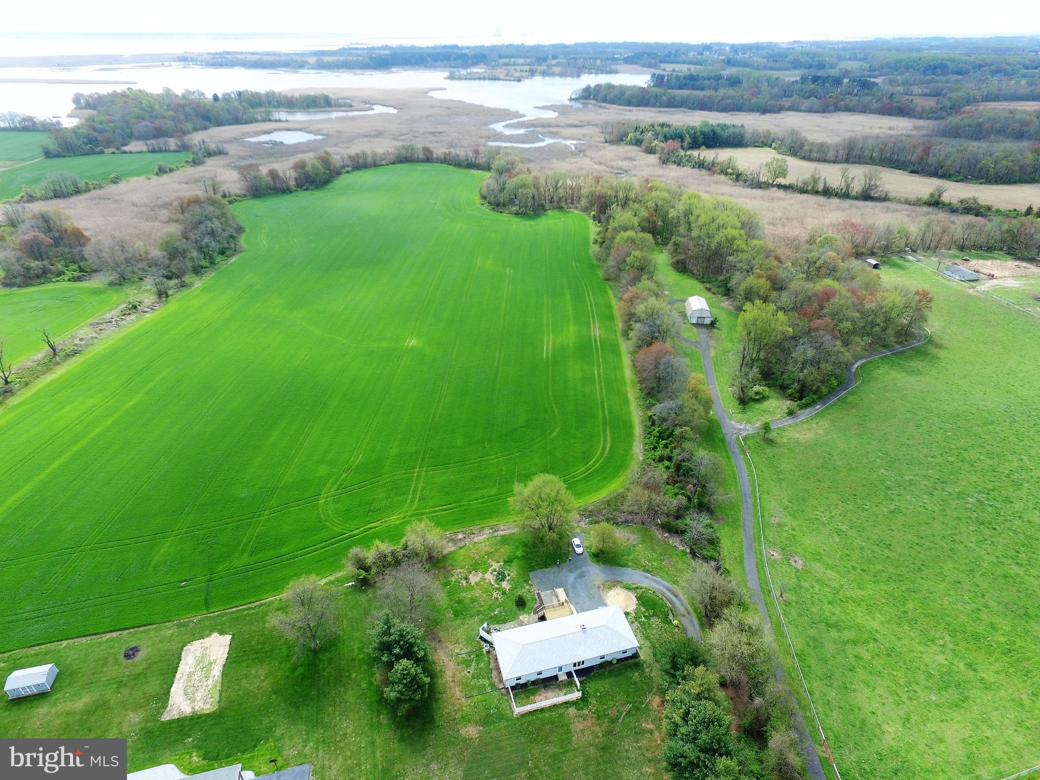 1140 Dutch Neck Road Middletown, DE 19709 - Photo 1 of 78 Drone view, house, field, C&D Canal