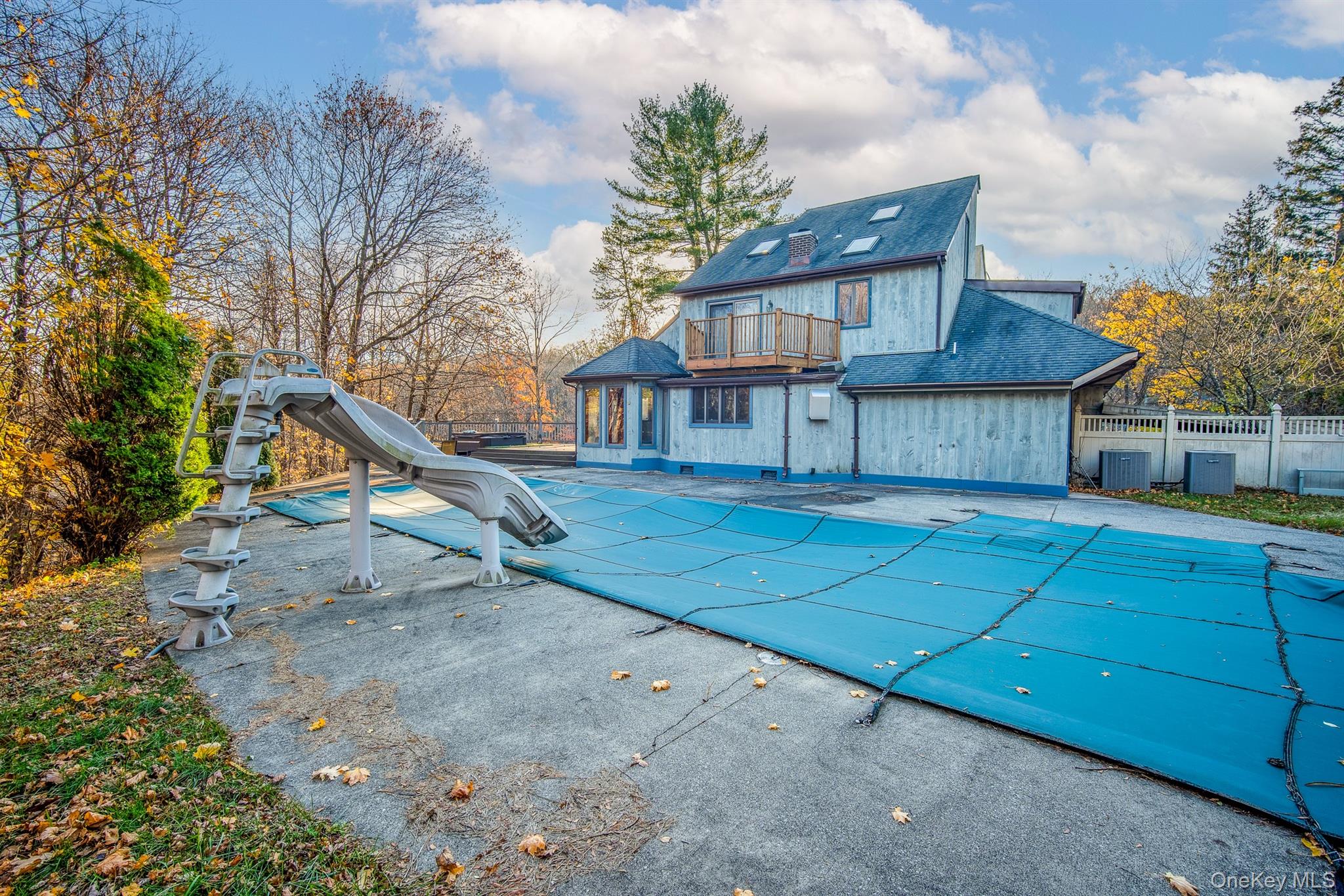 22 Weyant Road Fort Montgomery, NY 10922 - Photo 4 of 26 View of pool with a water slide, a balcony, and a patio