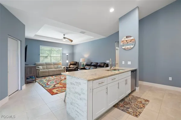 a large white room with a large window