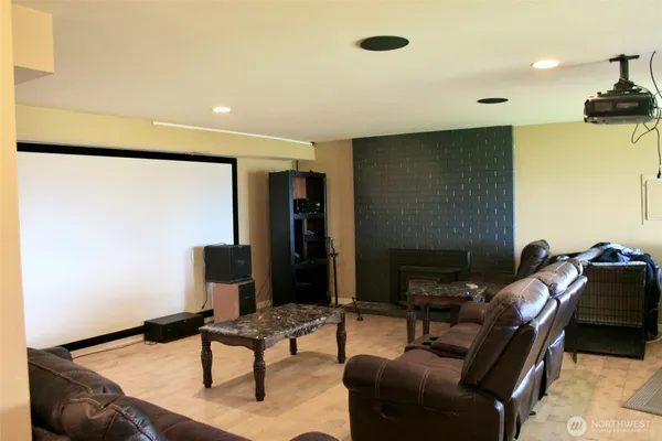 a living room with furniture