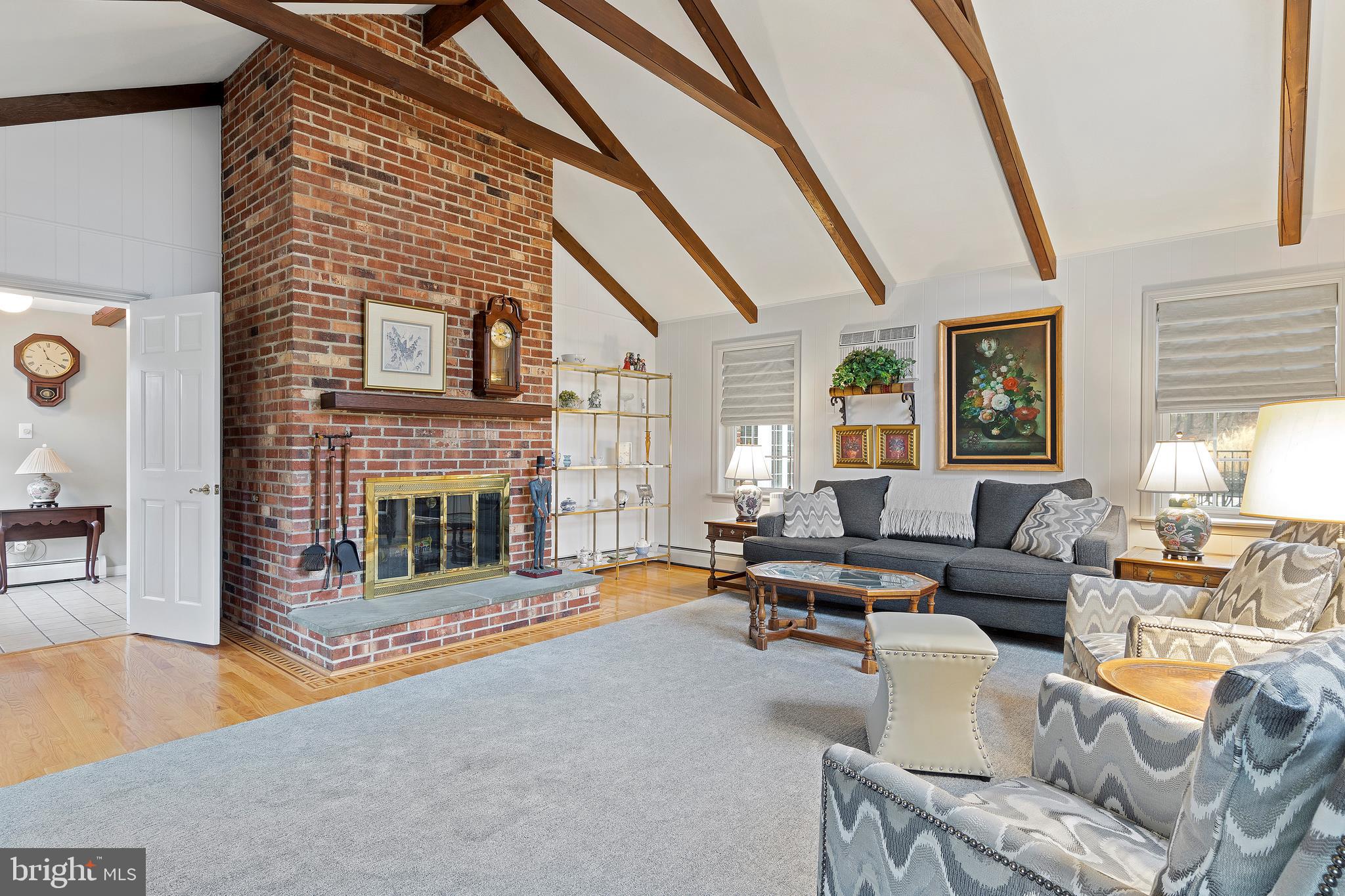 1831 Kimberwick Road Media, PA 19063 - Photo 19 of 36 Family Room has floor to ceiling brick fireplace.