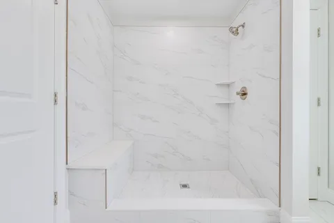 a close up of a bathtub