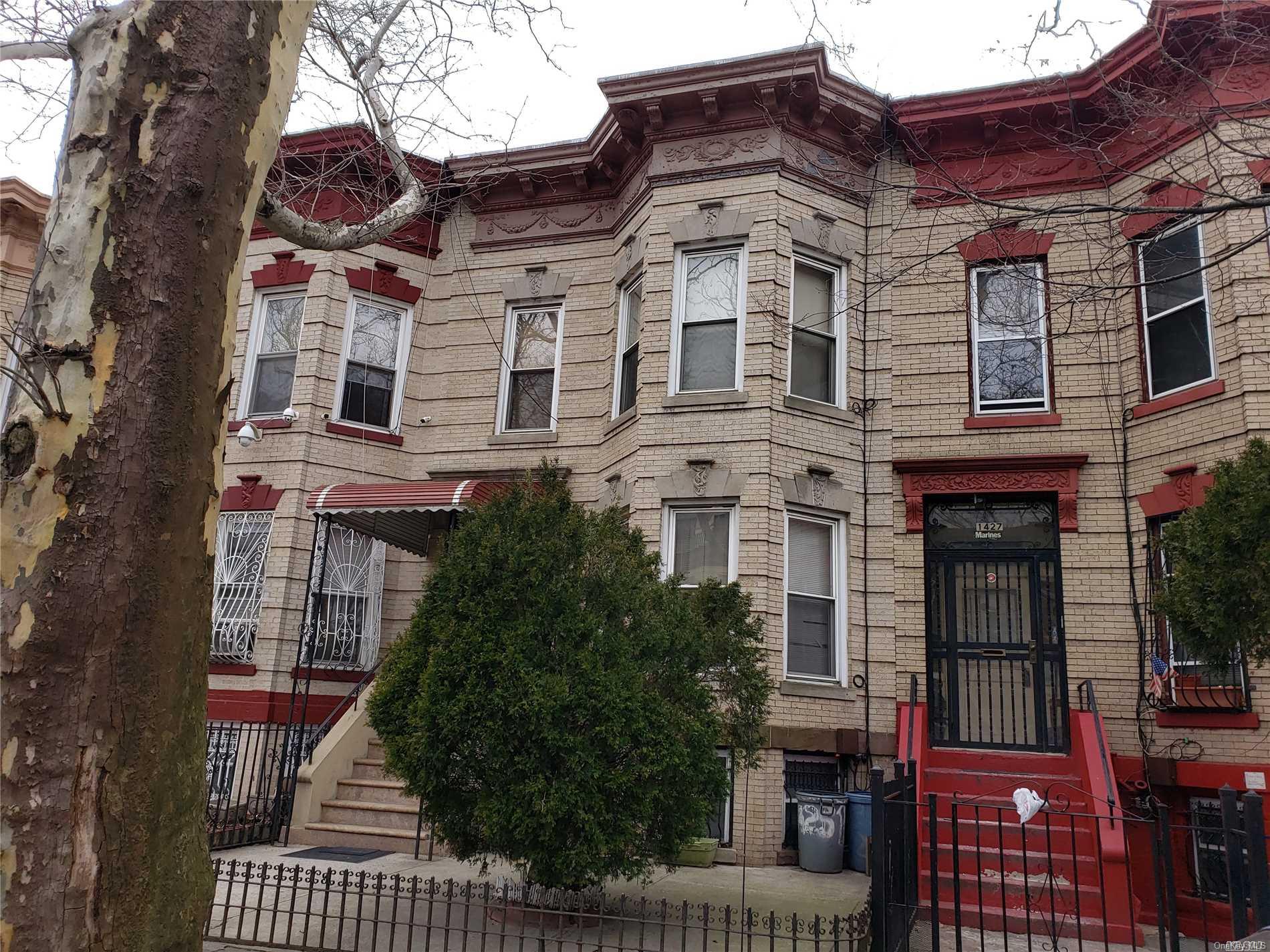 a front view of a house