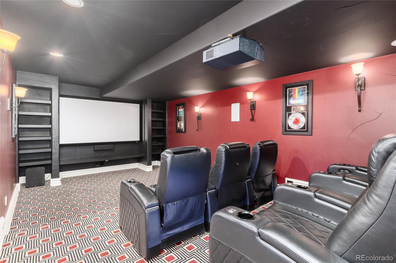 8417 High Ridge Court Castle Pines, CO 80108 - Photo 41 of 48 a projector room with couch