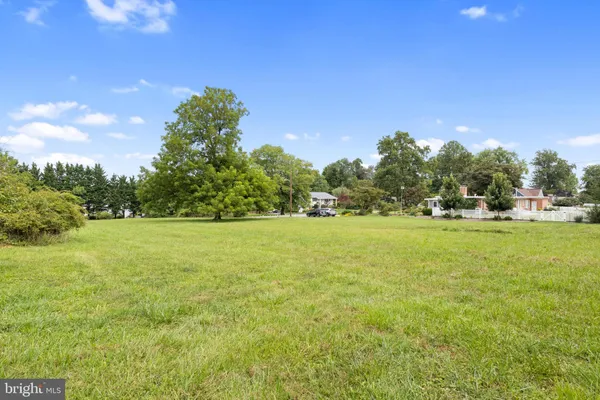 a view of outdoor space with garden and trees