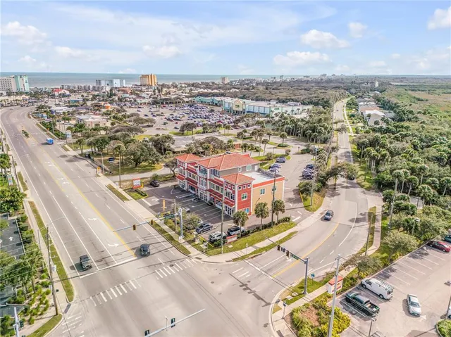 an aerial view of a city