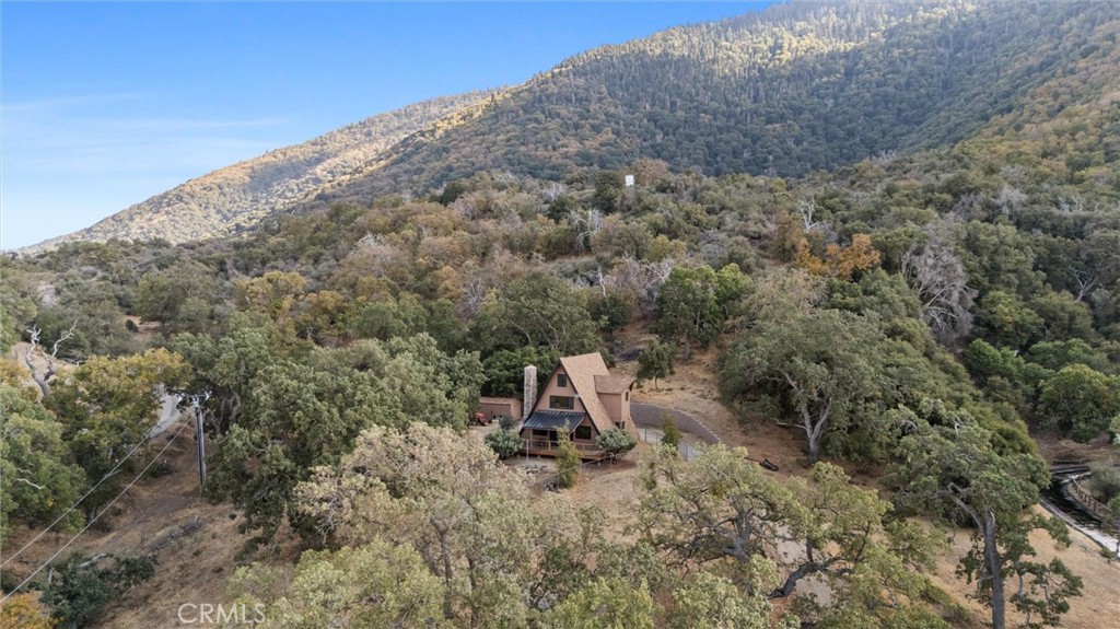 28207 Oaks Rancho Road Keene, CA 93531 - Photo 42 of 48 a backyard of a house with a yard and mountain view in back