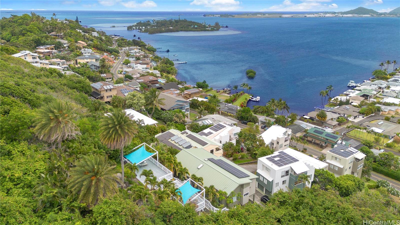 45-081 Lilipuna Road, Unit G Kaneohe, HI 96744 - Photo 22 of 25 a aerial view of a house with a lake view