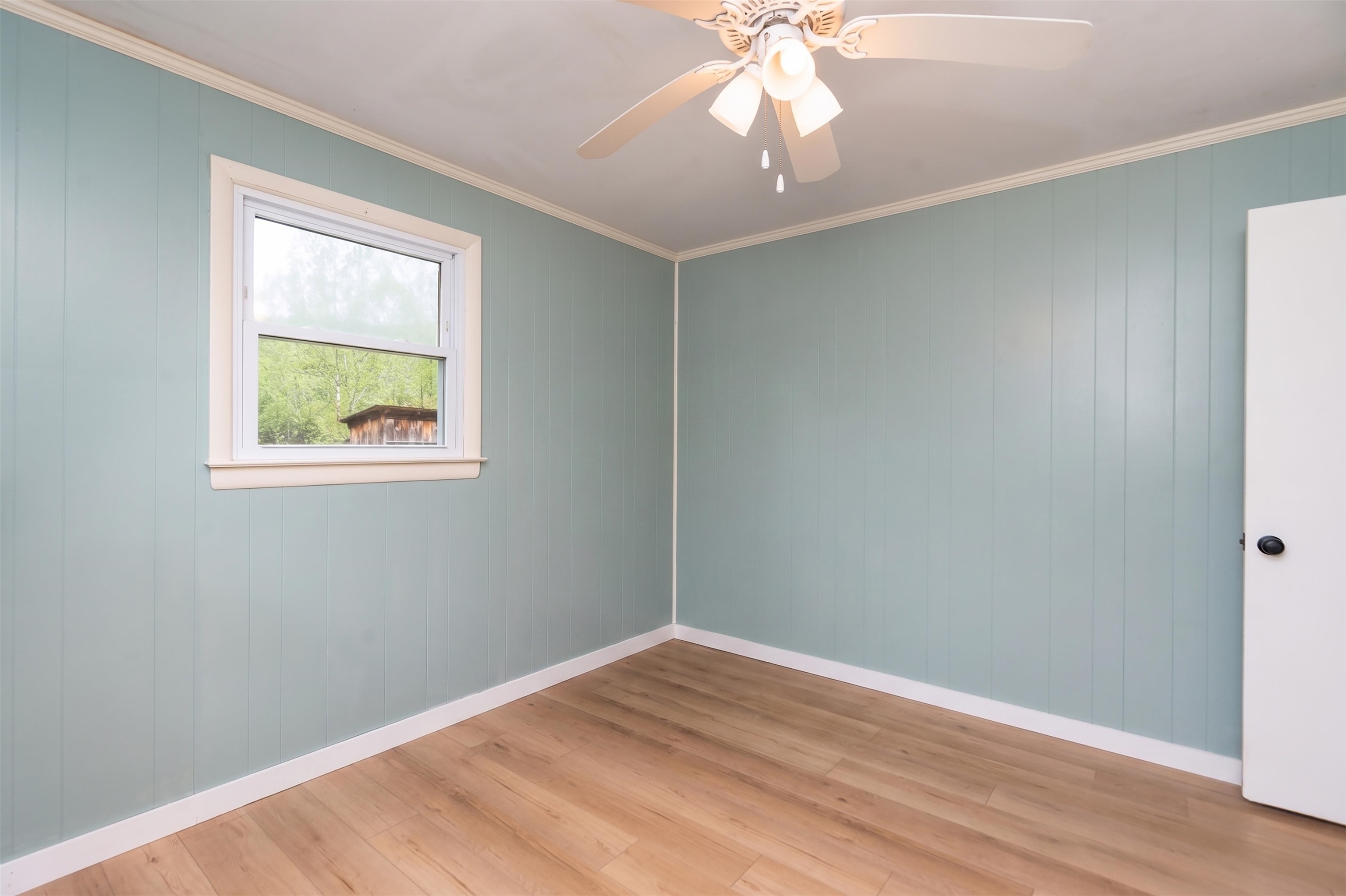 3292 Deerfield Valley Road Deerfield, VA 24432 - Photo 39 of 69 a view of empty room with wooden floor and fan