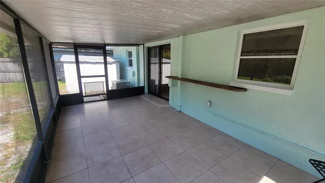 a living room with a large window
