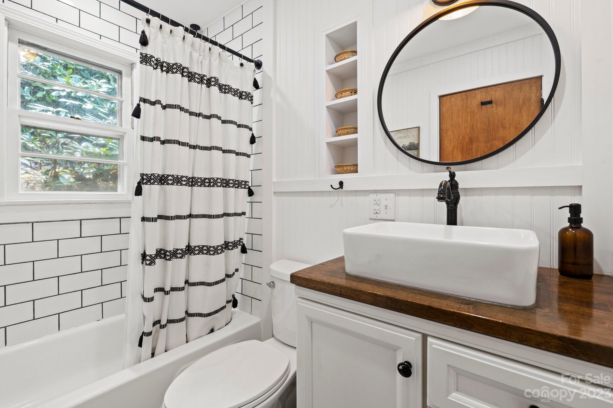 316 Rules Run Road Clyde, NC 28721 - Photo 26 of 47 a bathroom with a sink a toilet and a mirror