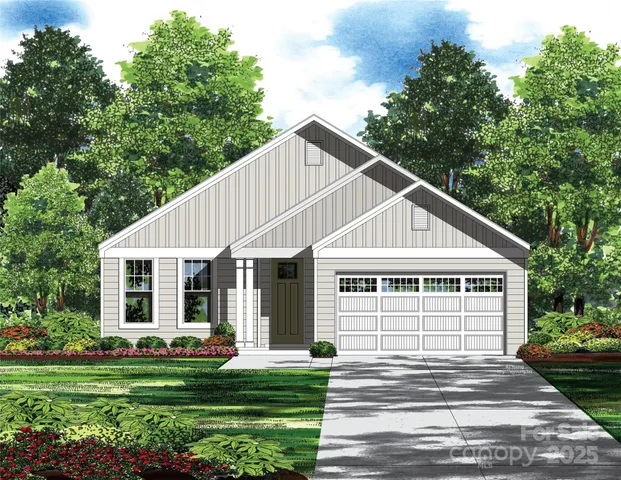 a view of a house with yard and green space