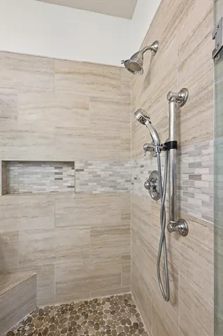 a bathroom with a shower