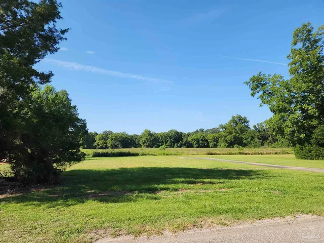 a view of a lake with a big yard