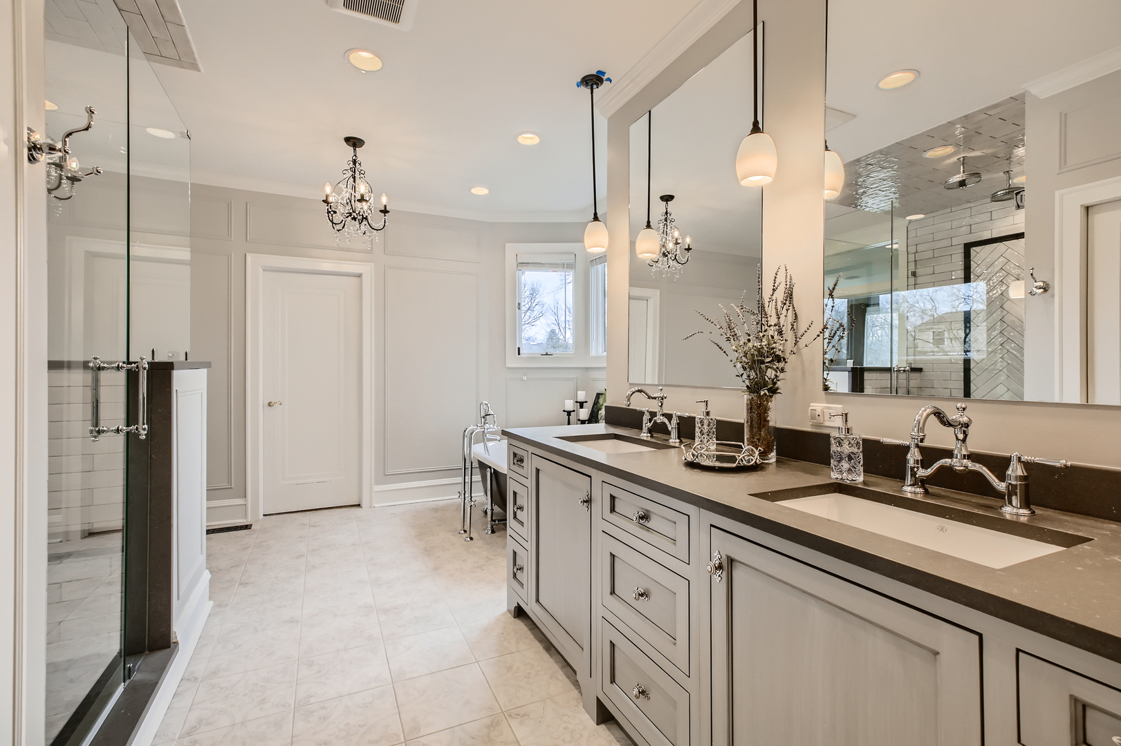 407 Brierhill Road Deerfield, IL 60015 - Photo 7 of 34 a bathroom with a double vanity sink mirror and double