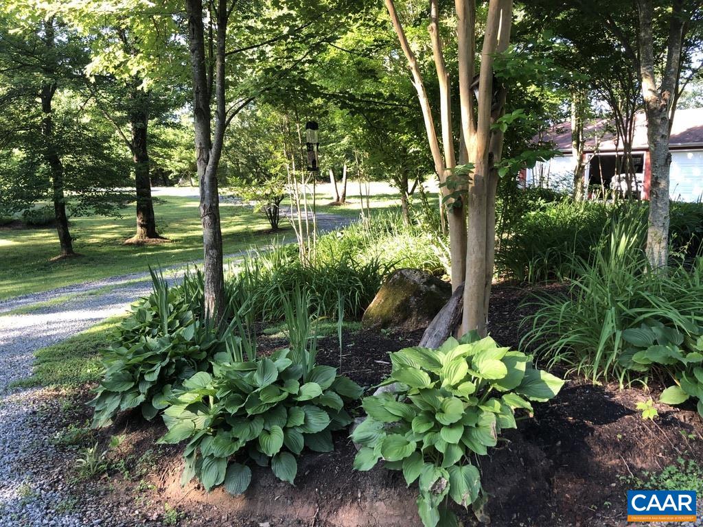 9663 Dyke Road Dyke, VA 22935 - Photo 42 of 55 a backyard of a house with a garden and outdoor seating