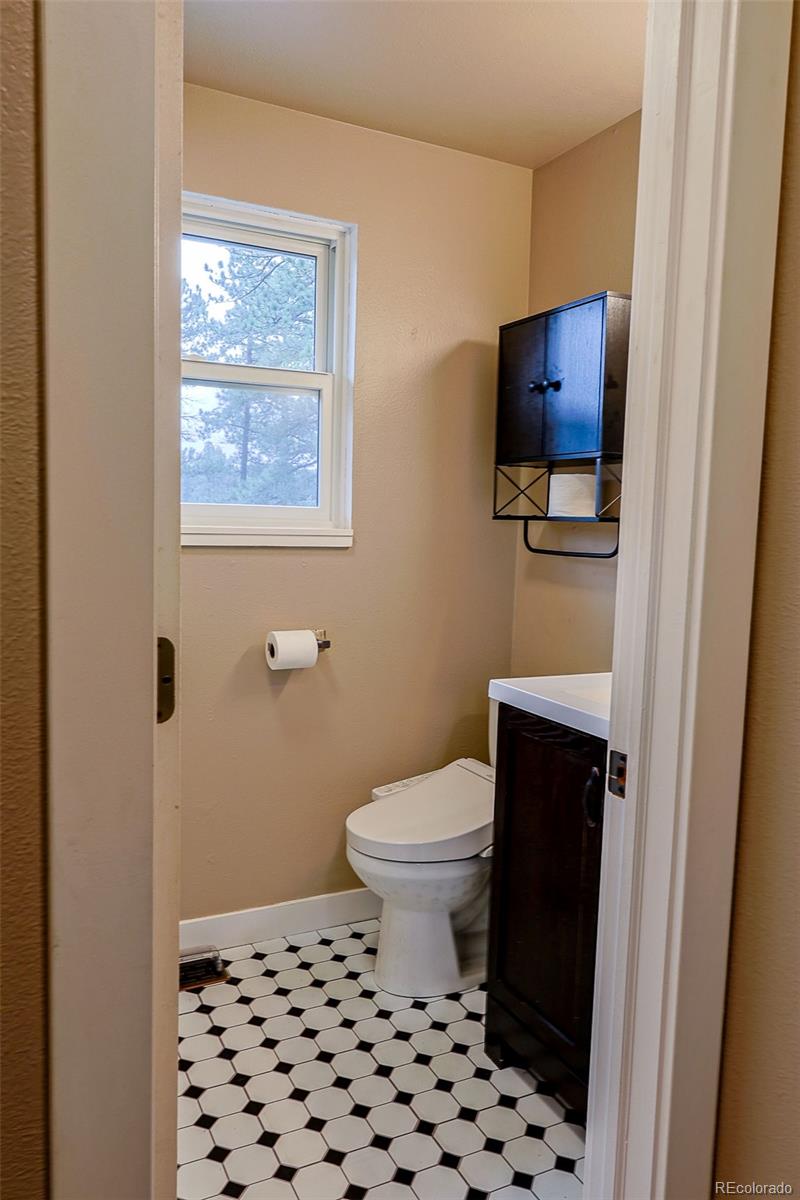 5237 South Olive Road Evergreen, CO 80439 - Photo 12 of 31 a bathroom with a toilet and a sink