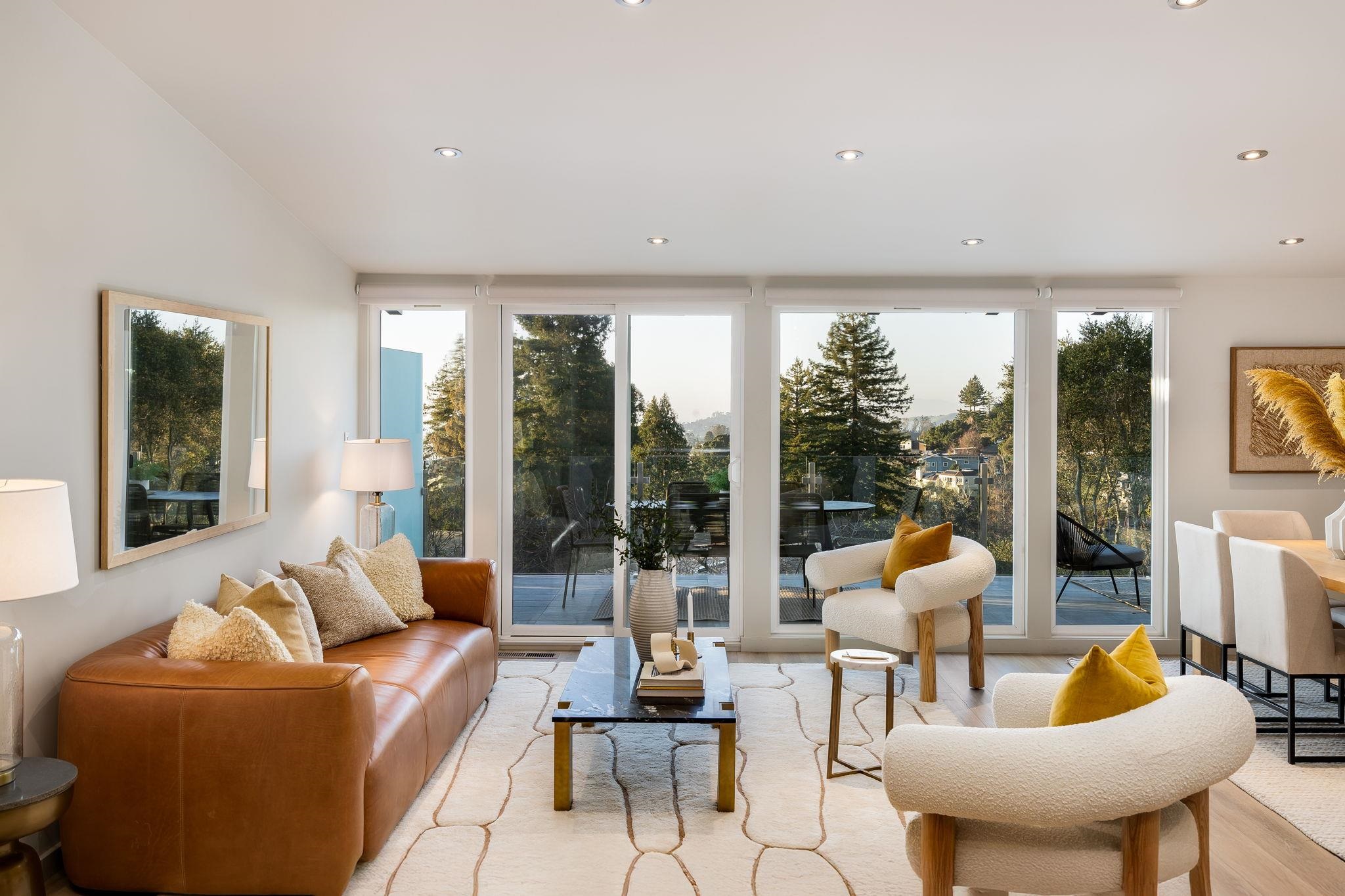 1468 Summit Road Berkeley, CA 94708 - Photo 11 of 59 Living area featuring wood finished floors and recessed lighting