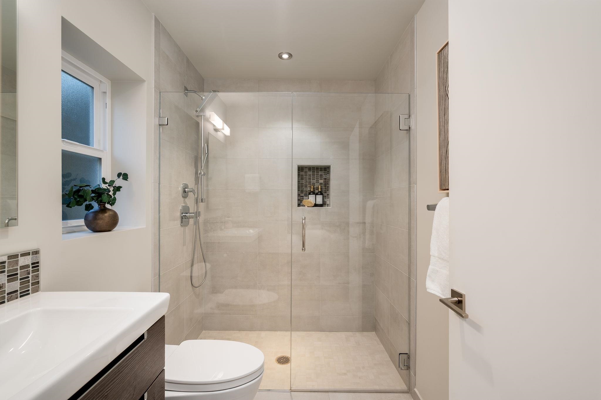 1468 Summit Road Berkeley, CA 94708 - Photo 19 of 59 Bathroom featuring vanity, a shower stall, and recessed lighting