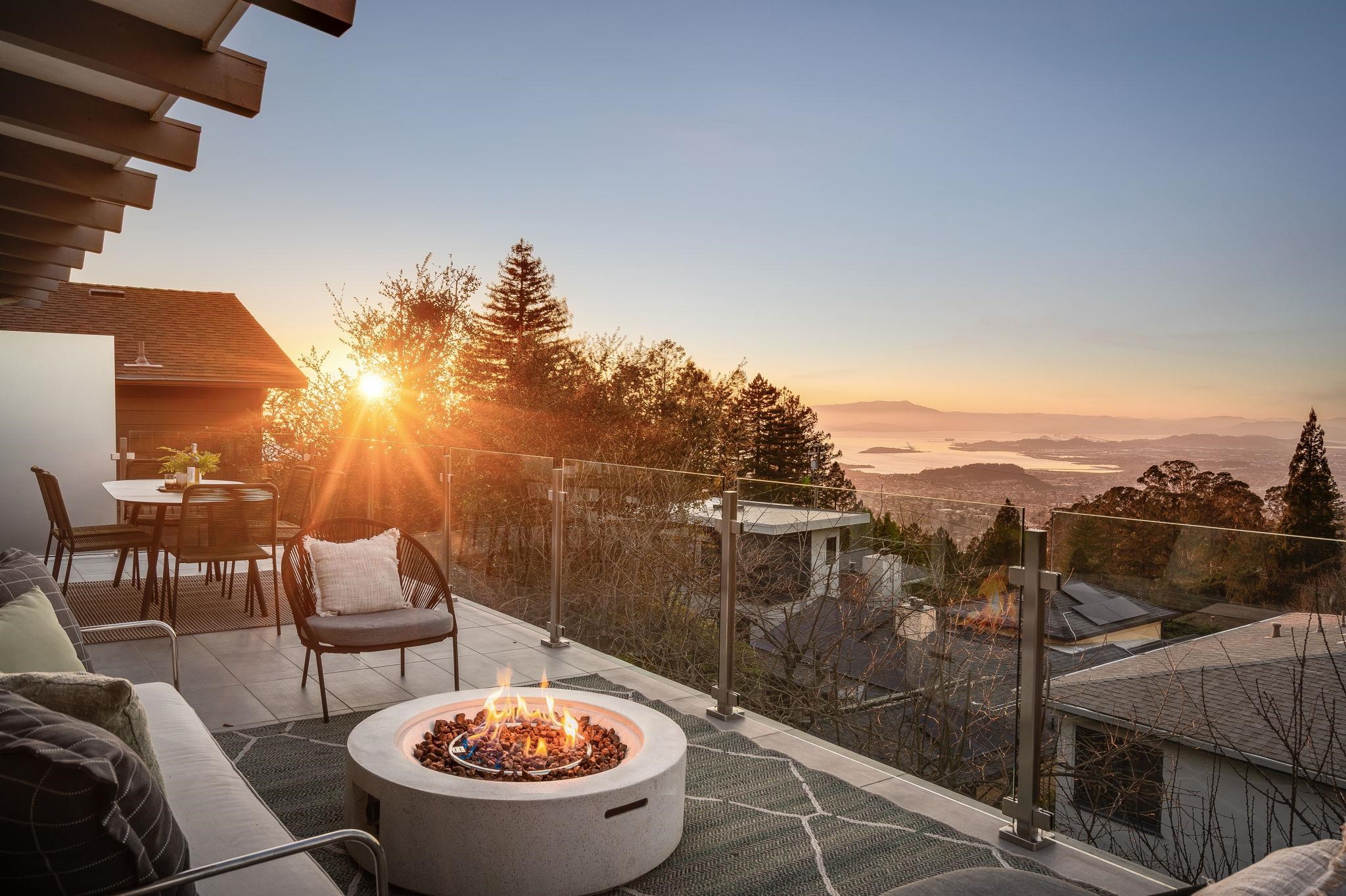 1468 Summit Road Berkeley, CA 94708 - Photo 37 of 59 Balcony with outdoor dining space and an outdoor fire pit