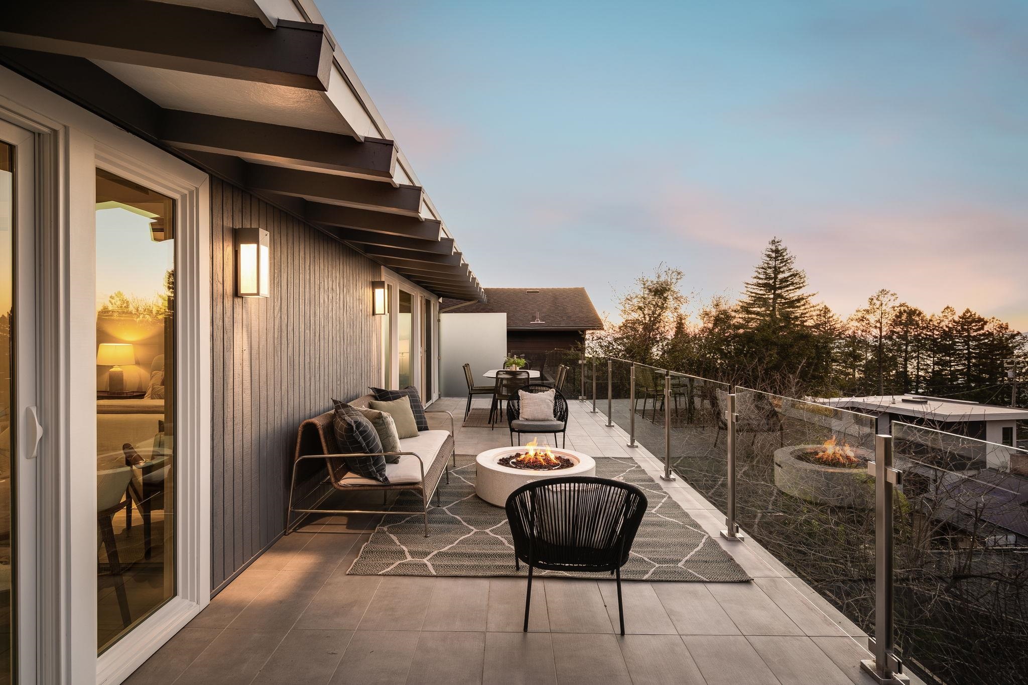 1468 Summit Road Berkeley, CA 94708 - Photo 40 of 59 Balcony with an outdoor fire pit