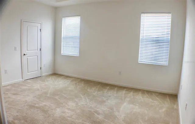 an empty room with a window