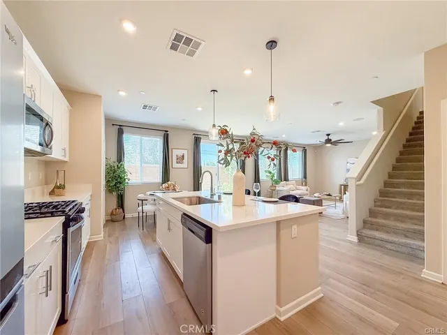 a living room with furniture