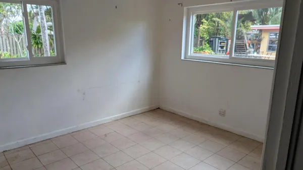 an empty room with a window
