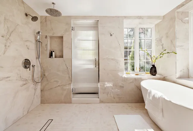 a room with cabinets