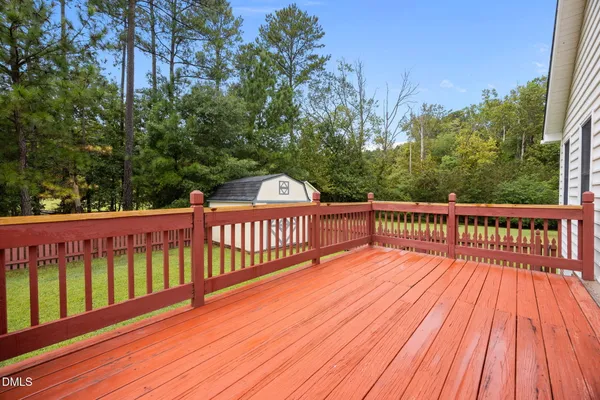a view of wooden deck