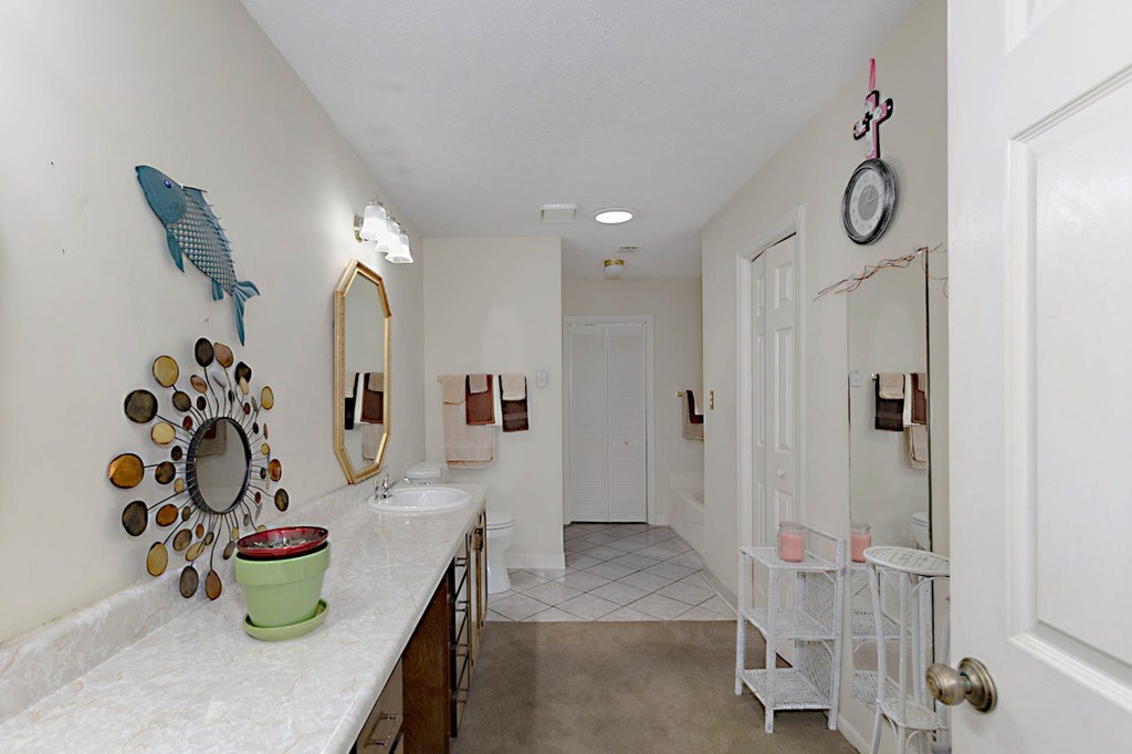 994 Ga Highway Fortson, GA 31808 - Photo 18 of 46 a bathroom with a mirror sink and toilet