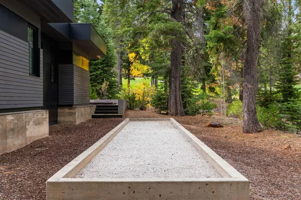 a view of backyard with green space
